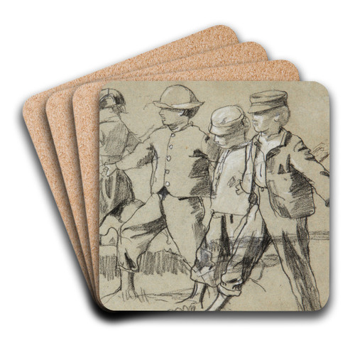 Study for 'Snap the Whip' by Winslow Homer Art Drink Coaster set Study for 'Snap the Whip' by Winslow Homer Art Drink Coaster set