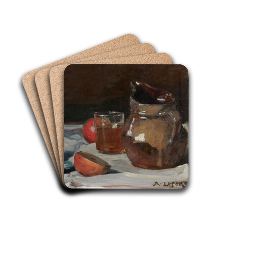 Nature morte au broc et pommes by Auguste Louis Lepre Drink Coasters - set of 4