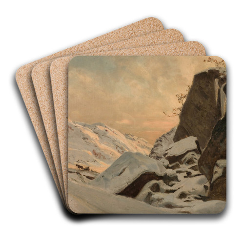 Fra Tjensvold, Mandal by Amaldus Nielsen Art Drink Coaster set