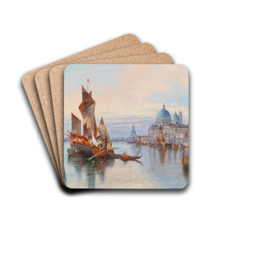 Venice, A View of Santa Maria della Salute by Karl Kaufmann Art Drink Coaster set