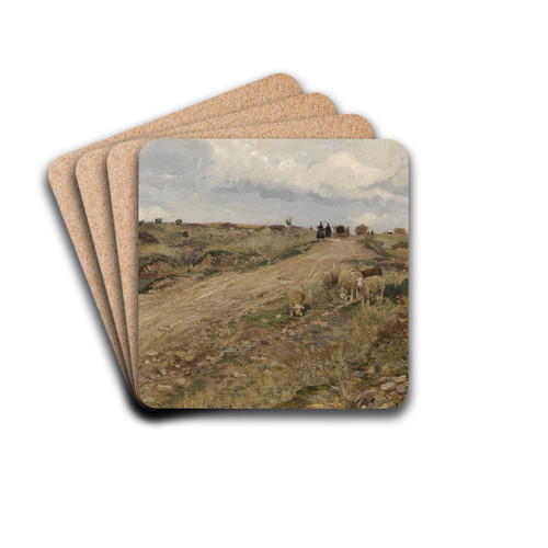 Schfer auf dem Heimweg by Hugo Mhlig Drink Coasters - set of 4