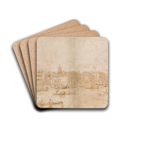 The Grand Canal above the Rialto by Francesco Guardi Drink Coasters - set of 4