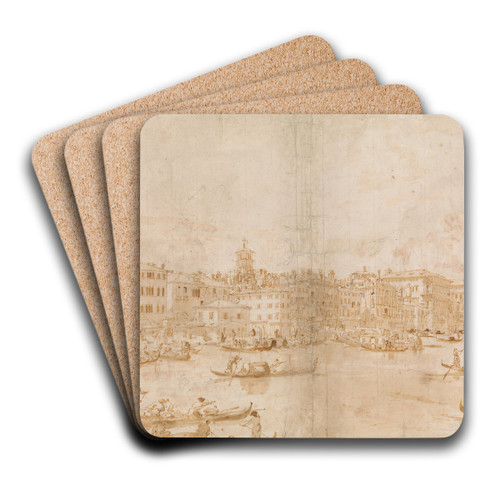 The Grand Canal above the Rialto by Francesco Guardi Art Drink Coaster set