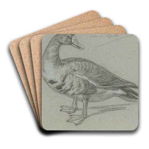 Schets van een opgezette eend by August Alleb Art Drink Coaster set