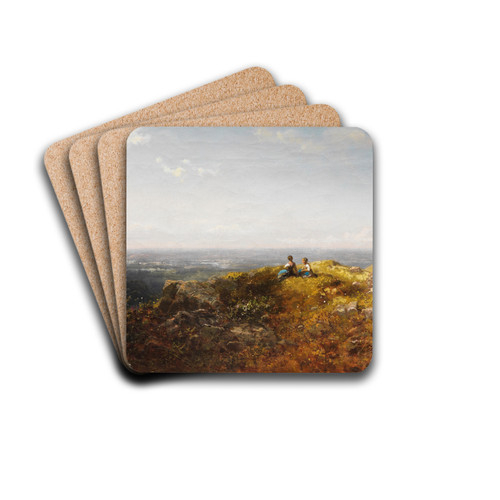 Zwei Dirndl auf der Alm by Carl Spitzweg Drink Coasters - set of 4