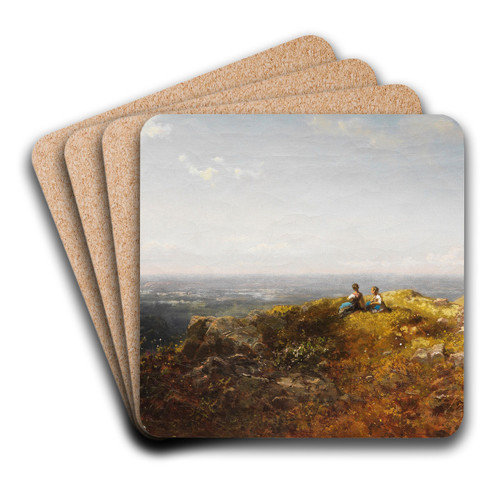 Zwei Dirndl auf der Alm by Carl Spitzweg Art Drink Coaster set