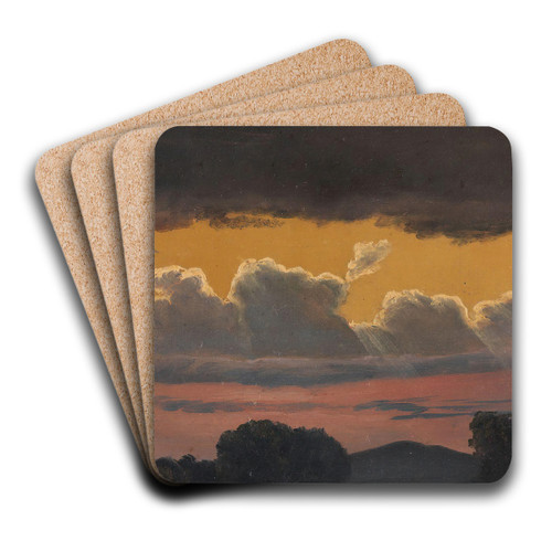 Cloud Study over Landscape by Knud Baade Art Drink Coaster set