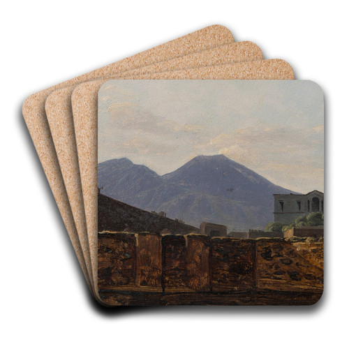 Vesuvius Seen from St January Bridge, Naples by Gustaf Sderberg Art Drink Coaster set Vesuvius Seen from St January Bridge, Naples by Gustaf Sderberg Art Drink Coaster set