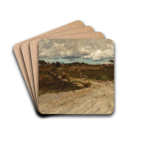 Path in a Landscape by Robert Swain Gifford Drink Coasters - set of 4 Path in a Landscape by Robert Swain Gifford Drink Coasters - set of 4
