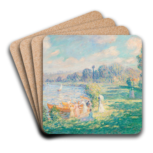 Sur les bords de la Marne by Henri Lebasque Art Drink Coaster set Sur les bords de la Marne by Henri Lebasque Art Drink Coaster set