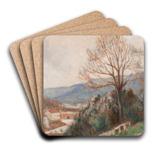 La Seine vue des hauteurs de Rolleboise by Maximilien Luce Art Drink Coaster set