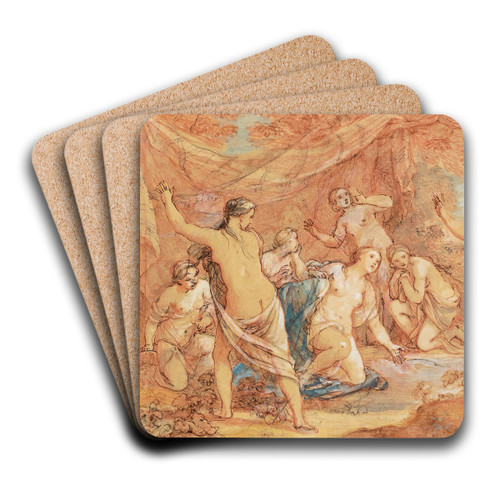Diana And Actaeon by Charles-Joseph Natoire Art Drink Coaster set