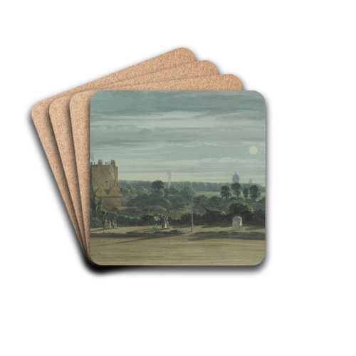 The Whittington Stone by Moonlight by Robert Bremmel Schnebbelie Drink Coasters - set of 4