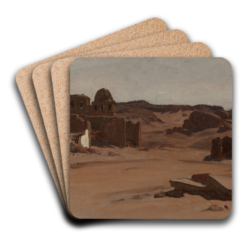 Modern Tombs, Aswan, Egypt by Elihu Vedder Art Drink Coaster set