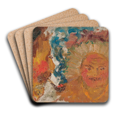 Two heads by Tadeusz Makowski Art Drink Coaster set Two heads by Tadeusz Makowski Art Drink Coaster set