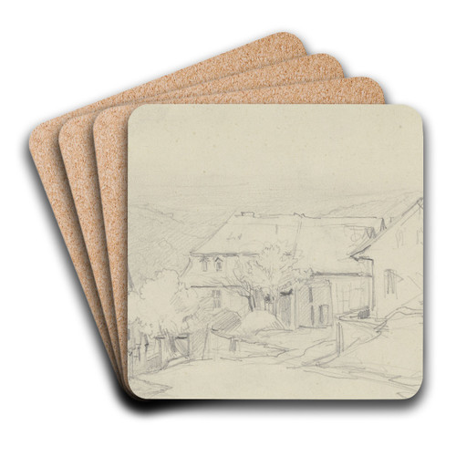 A village by Anton Burger Art Drink Coaster set