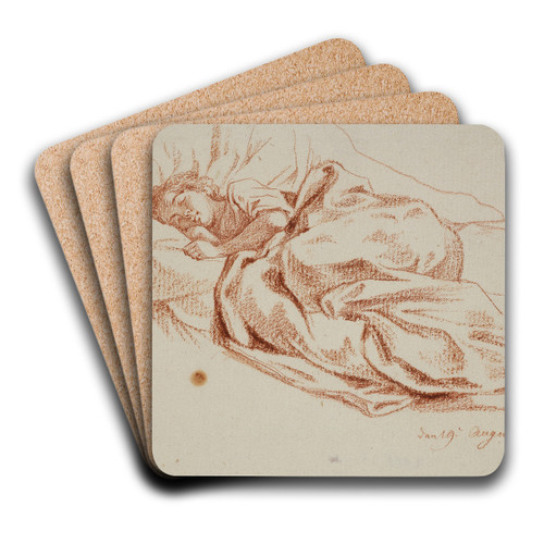 Schlafendes junges Mdchen im Bett by Daniel Nikolaus Chodowiecki Art Drink Coaster set Schlafendes junges Mdchen im Bett by Daniel Nikolaus Chodowiecki Art Drink Coaster set