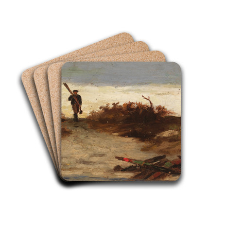 Fisherman by Water by Edward Mitchell Bannister Drink Coasters - set of 4