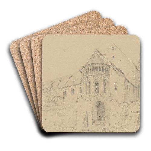 St Paul's church in Worms by Friedrich Wilhelm Ludwig Art Drink Coaster set St Paul's church in Worms by Friedrich Wilhelm Ludwig Art Drink Coaster set