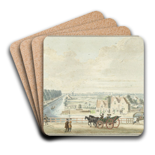 Gezicht van de Wal bij de Catharijnepoort te Utrecht by Jan de Beijer Art Drink Coaster set