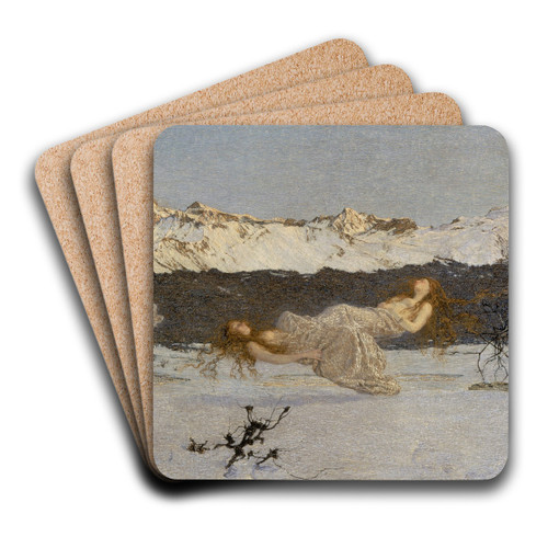 The Punishment of Lust by Giovanni Segantini Art Drink Coaster set
