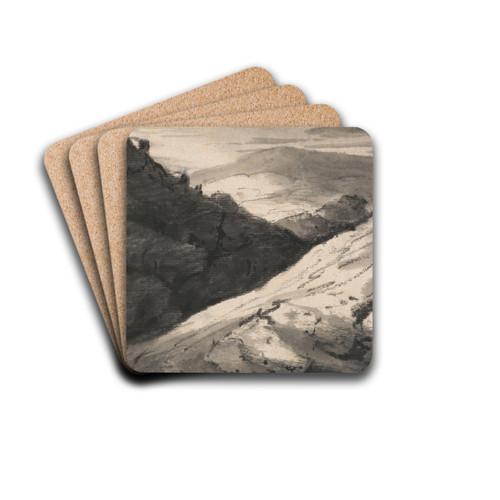 Composition: Hilly Country by Dr. Thomas Monro Drink Coasters - set of 4
