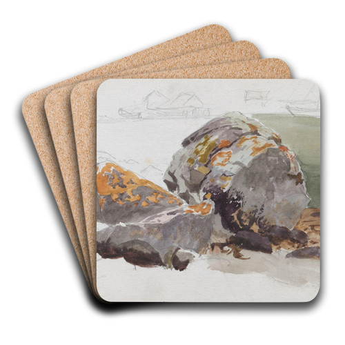 Steiner, Fresvik by Hans Gude Art Drink Coaster set