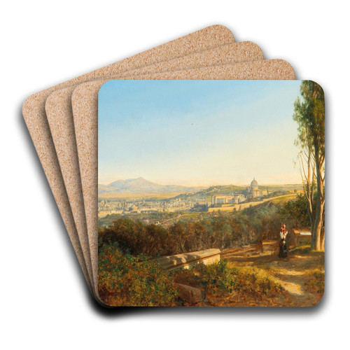 View Of Rome From Villa Madama by Andrs Mark Art Drink Coaster set