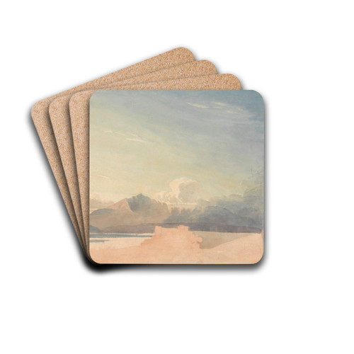 Study near Harlech Castle by Cornelius Varley Drink Coasters - set of 4