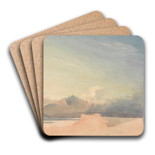 Study near Harlech Castle by Cornelius Varley Art Drink Coaster set