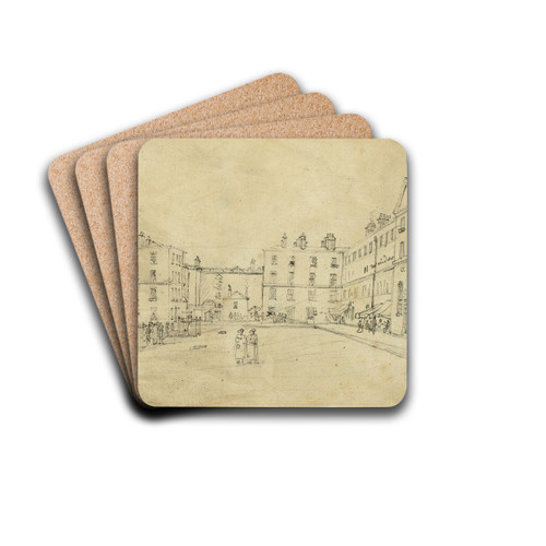 Study for Kings Bench Prison, from Microcosm of London by Augustus Charles Pugin Drink Coasters - set of 4