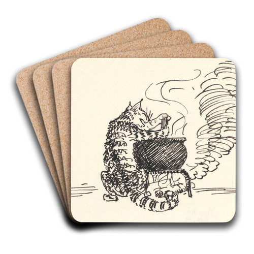 Den tykke kat by Niels Skovgaard Art Drink Coaster set