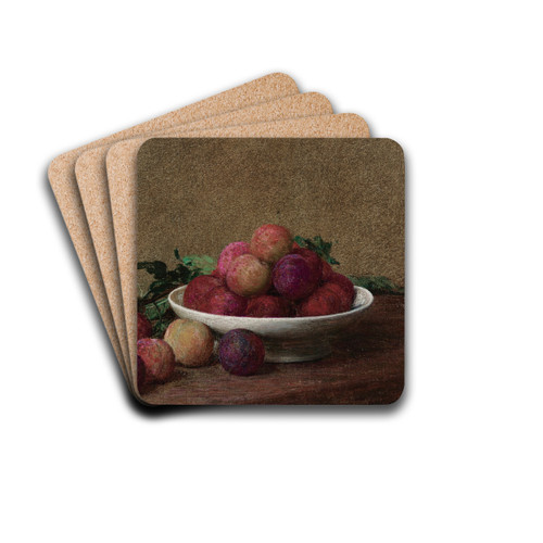 Nature morte aux prunes by Henri Fantin-Latour Drink Coasters - set of 4