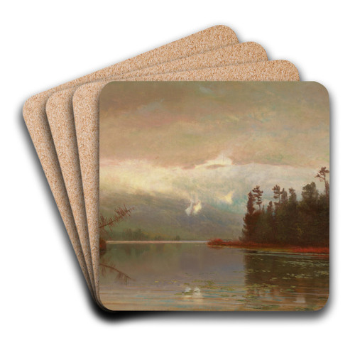 A North Woods Lake by Homer Dodge Martin Art Drink Coaster set
