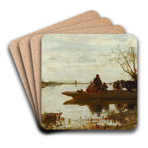 Ferry by Jacob Maris Art Drink Coaster set