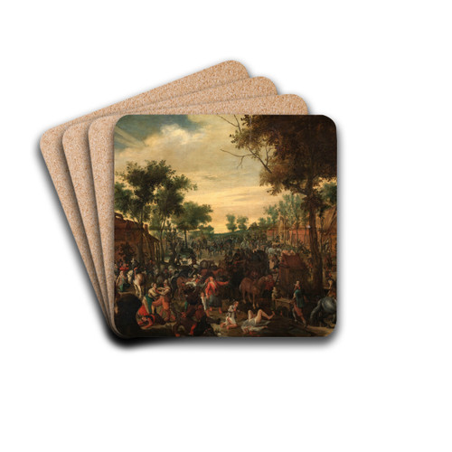 Plundering of a Hamlet by Sebastian Vrancx Drink Coasters - set of 4