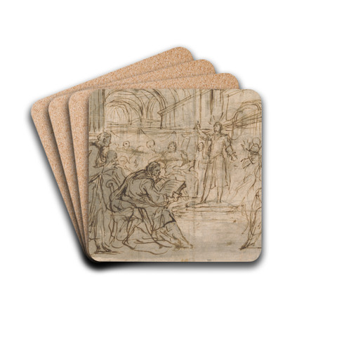 Christ Disputing with the Elders in the Temple by Louis Laguerre Drink Coasters - set of 4