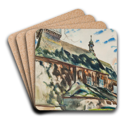 Church in Osiek by Julian Falat Art Drink Coaster set