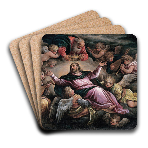 Christ in Glory by Francesco Bassano the Younger Art Drink Coaster set