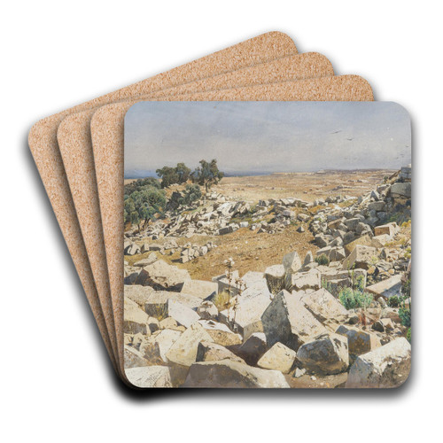 A Motif from the Syracuse Vicinity by Hans Wilt Art Drink Coaster set