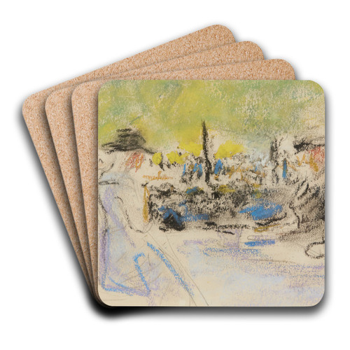 Am Tisch (At the Table) by Max Liebermann Art Drink Coaster set