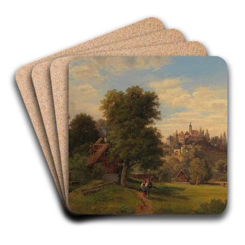 Schloss Hollenegg by Gustav Barbarini Art Drink Coaster set