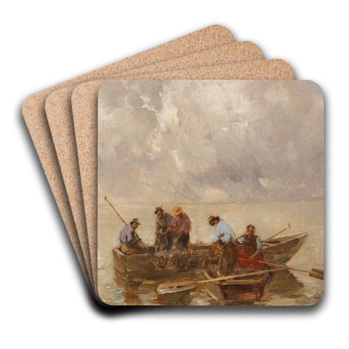Chiemseefischer by Joseph Wopfner Art Drink Coaster set