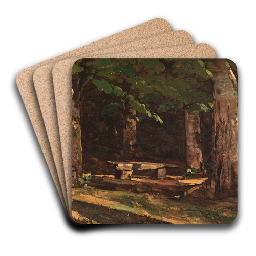 Le banc by Henri-Joseph Harpignies Art Drink Coaster set