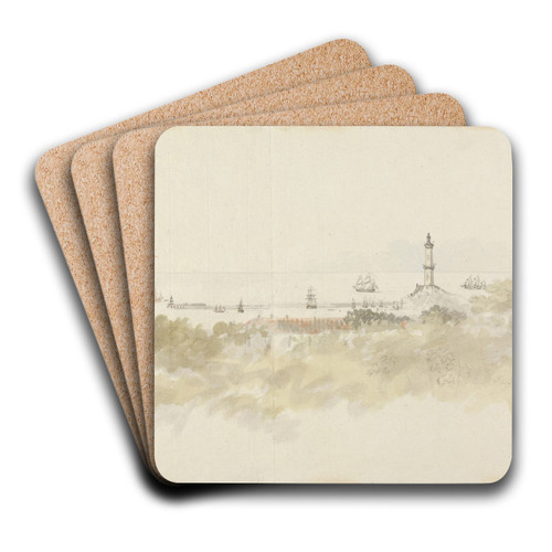 Genoa - A Seascape with Shipping by Charles Gore Art Drink Coaster set