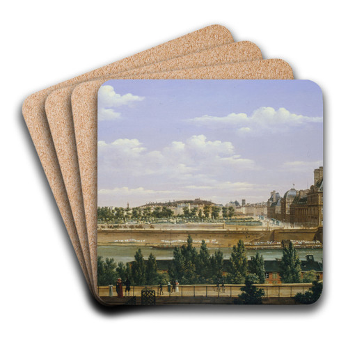 Le Jardin et le palais des Tuileries, vus du quai d'Orsay. by Etienne Bouhot Art Drink Coaster set