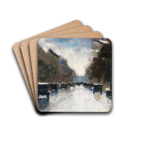Strae im Tiergarten by Lesser Ury Drink Coasters - set of 4