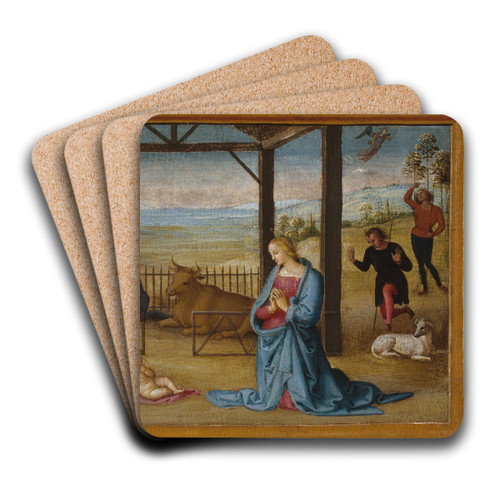 The Nativity by Pietro Perugino Art Drink Coaster set