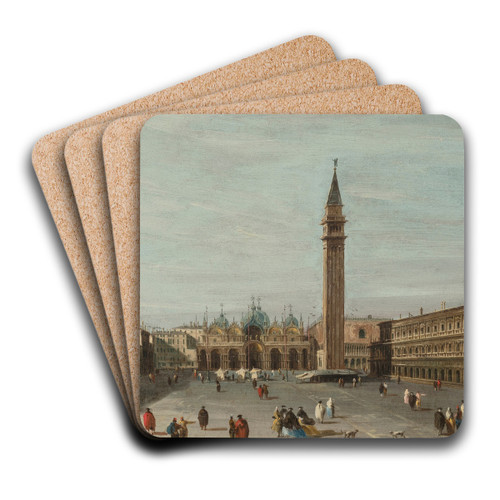 The Piazza San Marco, Venice, looking east by Francesco Guardi Art Drink Coaster set