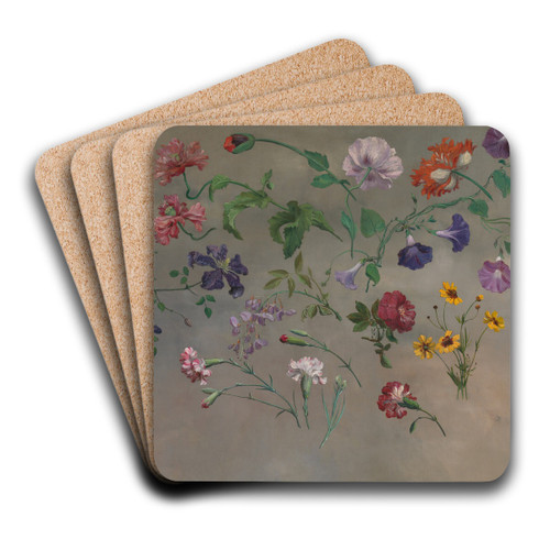 Studies of Flowers by Jacques-Laurent Agasse Art Drink Coaster set Studies of Flowers by Jacques-Laurent Agasse Art Drink Coaster set